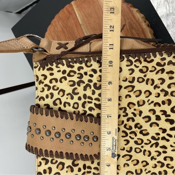 Trinity Ranch Handbag Cross Body Hair on Hide Leopard Cheetah Tan Brown Bag - Picture 4 of 10